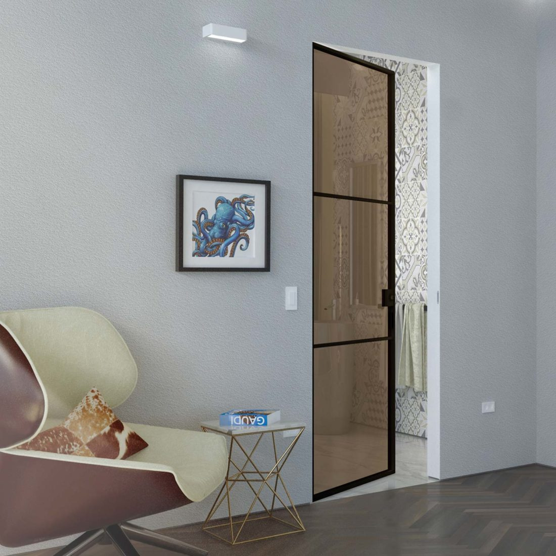 SENDY rám Black + sklo Satin Bronze (Door Arreda)